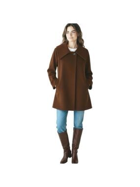 𝅺Hilary Radley Brown Angora Wool Coat Sz 8 Classic Neutral Lined Jacket